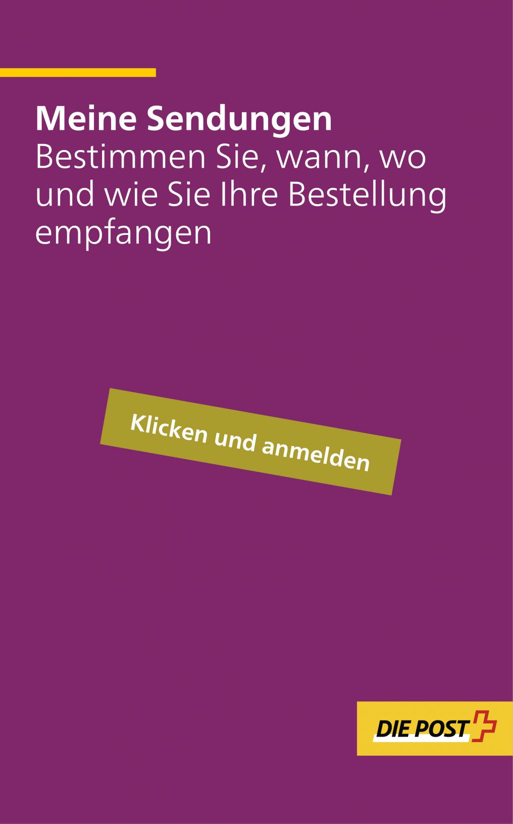 Mit «Meine Sendungen» steuern Sie in Zukunft den Empfang Ihrer Pakete auf https://meine-sendungen.post.ch/de